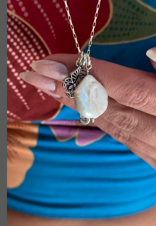 Pingente de pérola Biwa